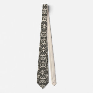 Vintage Trendy fashion beige black Lace Tie