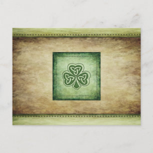 Vintage trendy grundge Irish shamrock Postcard