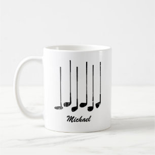 Vintage Trendy Modern Personalized Golf sticks Coffee Mug