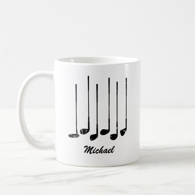 Vintage Trendy Modern Personalized Golf sticks     Coffee Mug (Left)