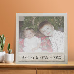 Vintage Trendy Photo Frame with One Photo Faux Canvas Print<br><div class="desc">A vintage and trendy design with a retro picture border that you can add your favorite selfie or portrait of a friend. Add one horizontal picture to this cute holiday decor - perfect for the kids. A retro design that will take you back to the days of taking photos with...</div>
