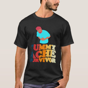 Vintage Trendy Retro Proud Tummy Ache Survivor T-Shirt