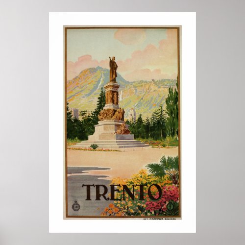 Vintage Trento Trent Italian travel Poster