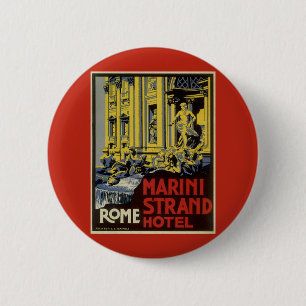 Vintage Trevi Fountain, Marini Strand Hotel, Rome Button