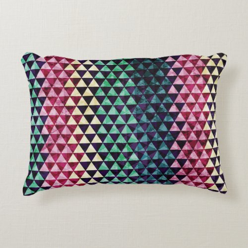 Vintage Triangle Geometric Seamless Pattern Accent Pillow