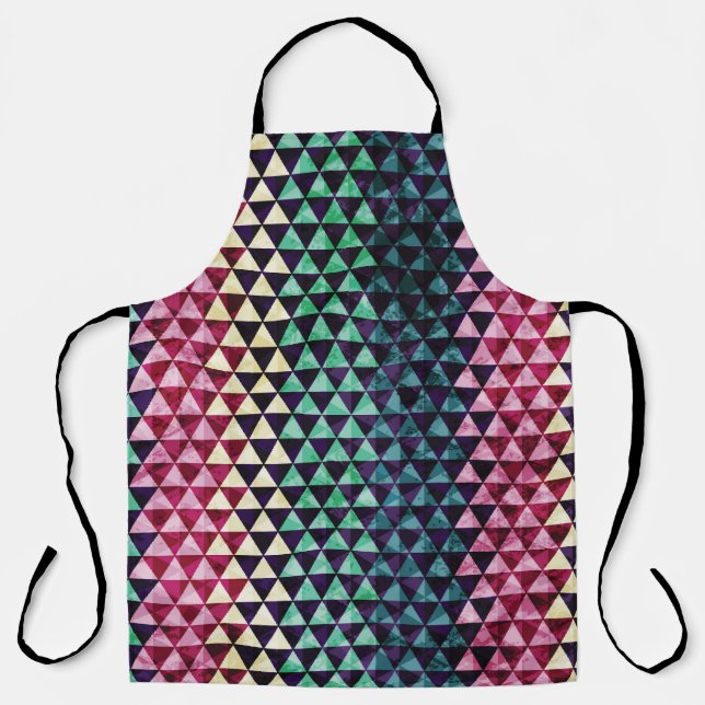 Vintage Triangle Geometric Seamless Pattern Apron (Front)