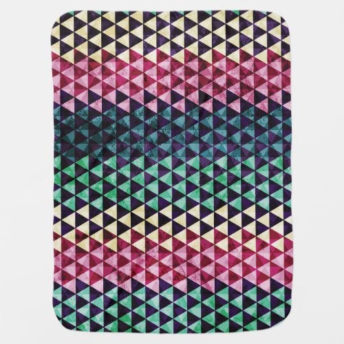 Vintage Triangle Geometric Seamless Pattern Baby Blanket