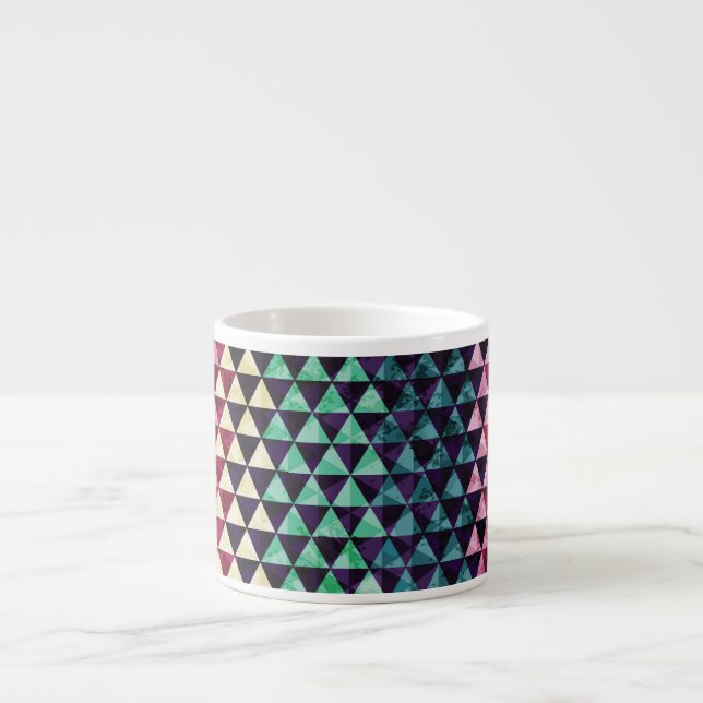 Vintage Triangle Geometric Seamless Pattern Espresso Cup (Front)