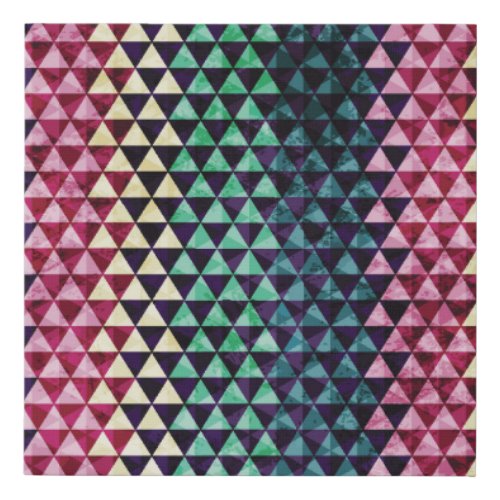 Vintage Triangle Geometric Seamless Pattern Faux Canvas Print