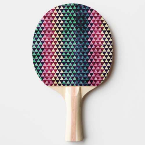 Vintage Triangle Geometric Seamless Pattern Ping Pong Paddle