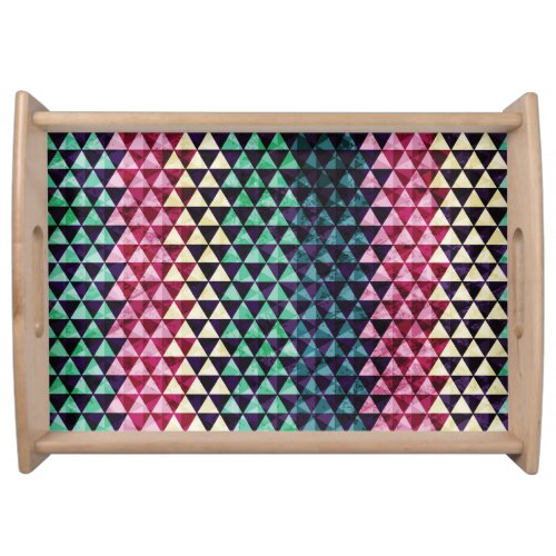 Vintage Triangle Geometric Seamless Pattern Serving Tray
