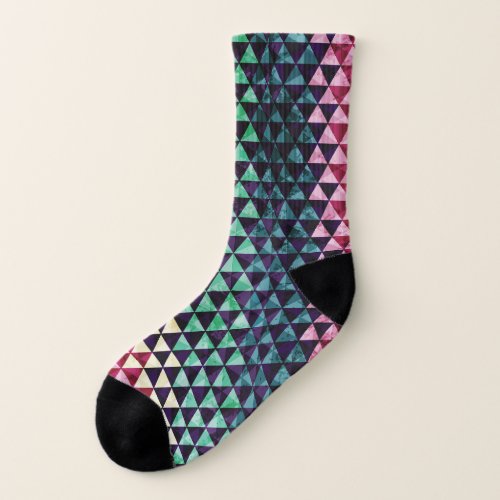 Vintage Triangle Geometric Seamless Pattern Socks