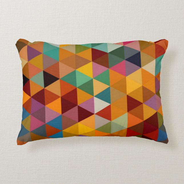 Vintage Triangles Pattern Background. Accent Pillow (Front)