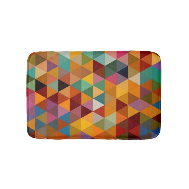Vintage Triangles Pattern Background. Bath Mat (Front)