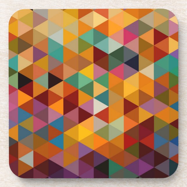 Vintage Triangles Pattern Background. Beverage Coaster (Front)