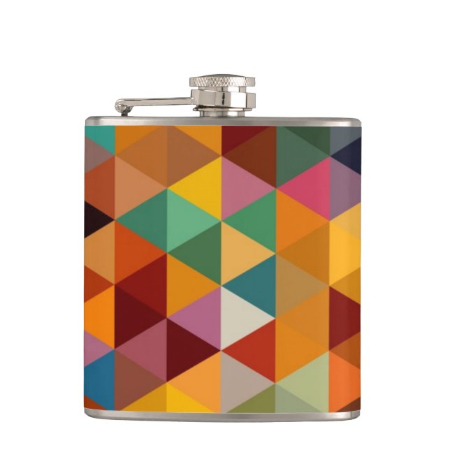 Vintage Triangles Pattern Background. Flask (Front)