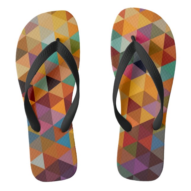 Vintage Triangles Pattern Background. Flip Flops (Footbed)