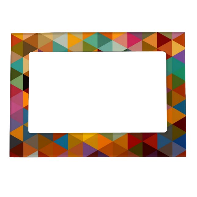 Vintage Triangles Pattern Background. Magnetic Frame (Front)