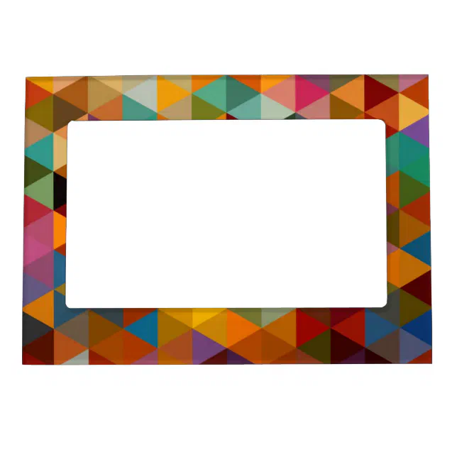 Vintage Triangles Pattern Background. Magnetic Frame | Zazzle