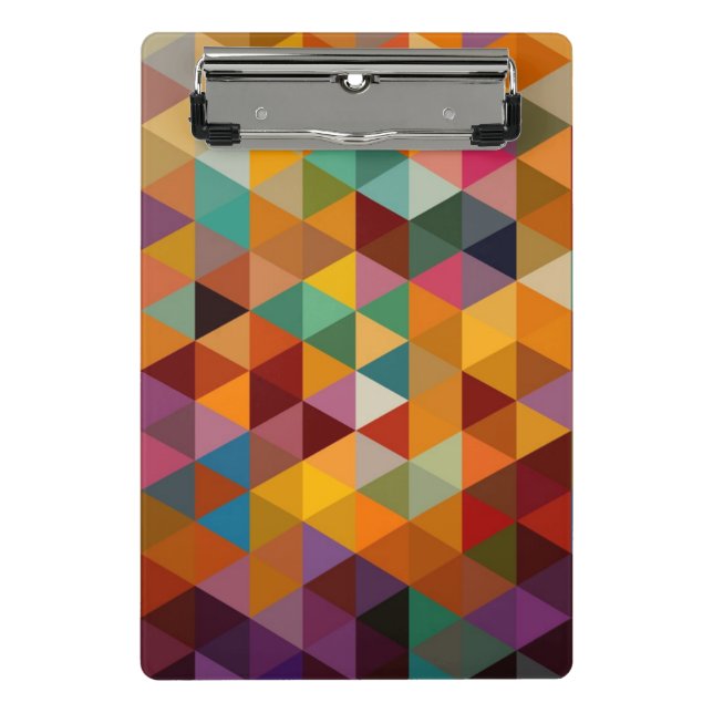 Vintage Triangles Pattern Background. Mini Clipboard (Front)