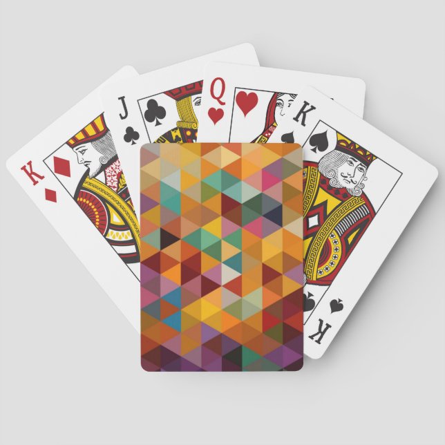 Vintage Triangles Pattern Background. Poker Cards (Back)