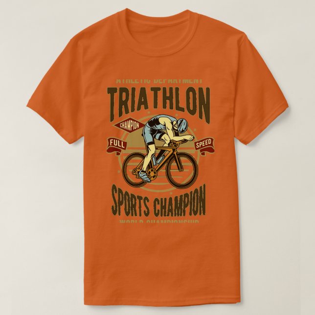 Vintage Triathlon Champion T-Shirt (Design Front)