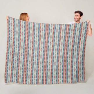 Vintage Tribal Arrows In Red And Blue Fleece Blanket