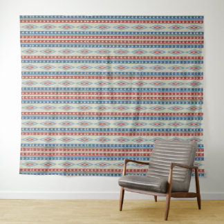 Vintage Tribal Arrows In Red And Blue Tapestry