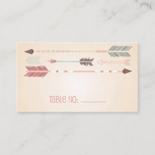 Vintage Tribal Arrows Table Number Escort Card