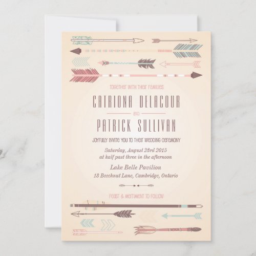 Vintage Tribal Arrows Wedding Invitation