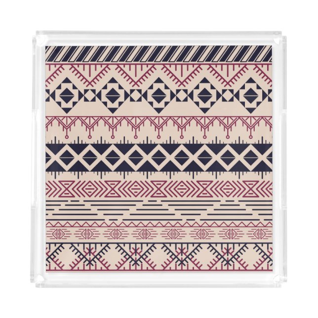 Vintage tribal Aztec background, ethnic pattern. Acrylic Tray (Front)