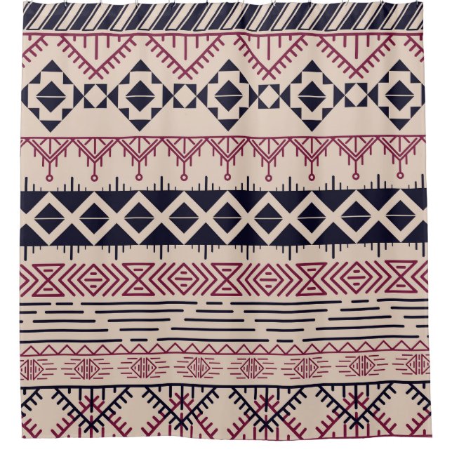 Vintage tribal Aztec background, ethnic pattern. Shower Curtain (Front)