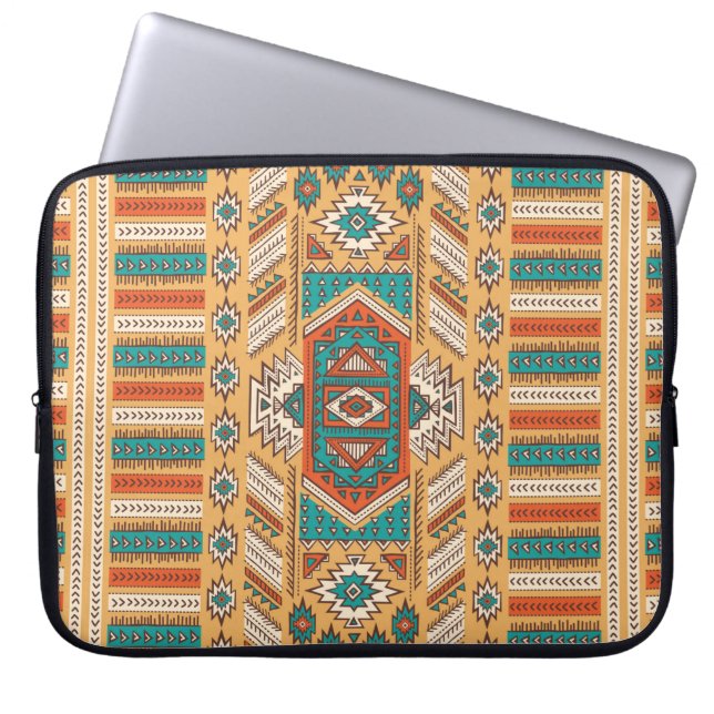 Vintage tribal ethnic seamless illustration patter laptop sleeve (Front)