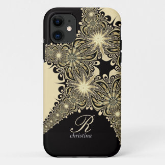Vintage Tribal Gold Lace Monogram iPhone 5 11 Case