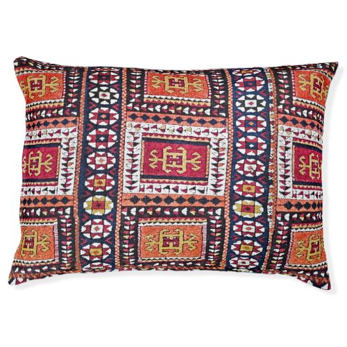 Vintage Tribal Pattern Oriental Carpet Design Pet Bed