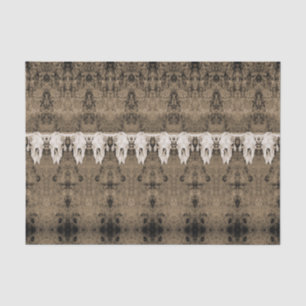 Vintage Tribal Pattern Sepia Bull Cow Skull Tissue Paper