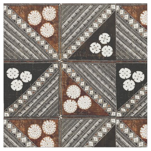Vintage Tribal Tapa Pattern from Fiji Fabric