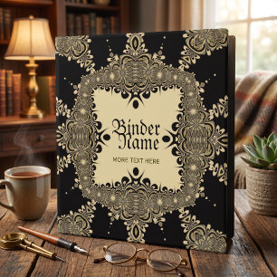 Vintage Tribal Tattoo Decorative Gold Black Binder