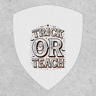 Vintage Trick Or Teach Halloween Teacher Shirt Des Patch