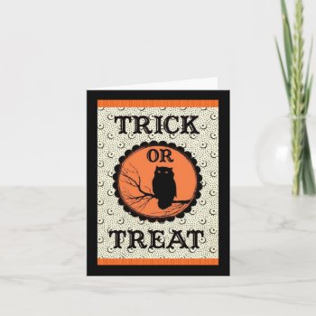 Vintage Trick Or Treat Card by EnKore at Zazzle