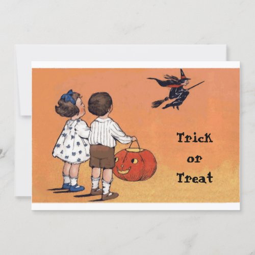 Vintage Trick or Treat Halloween Postcard