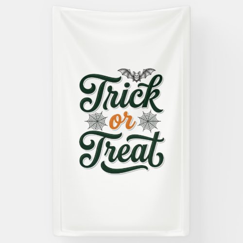 Vintage Trick Or Treat Halloween Typography Design Banner