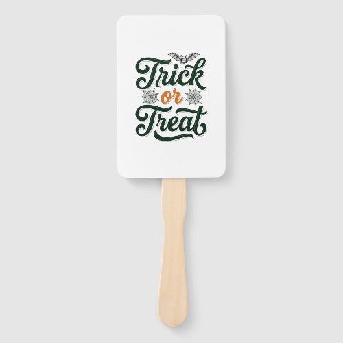 Vintage Trick Or Treat Halloween Typography Design Hand Fan