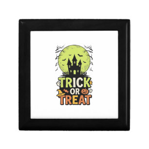 Vintage Trick or Treat Haunted House Halloween Des Gift Box