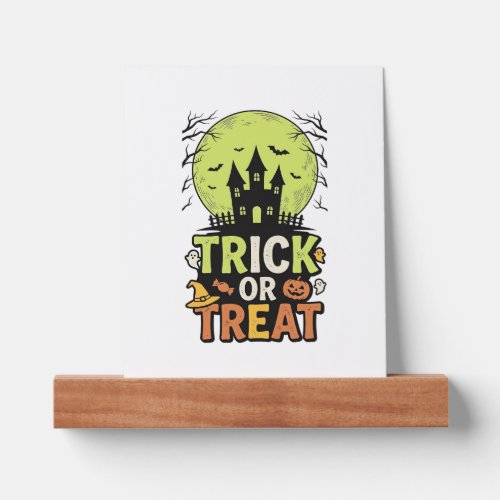 Vintage Trick or Treat Haunted House Halloween Des Picture Ledge