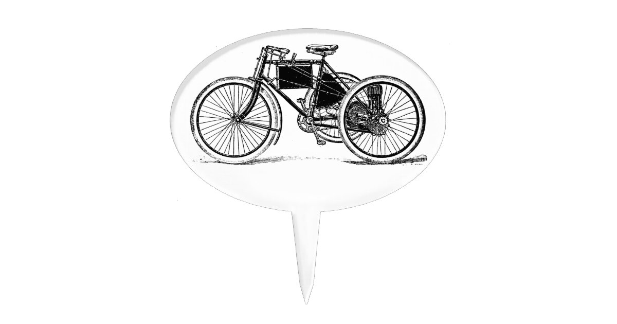 Vintage Tricycle Cake Topper Zazzle