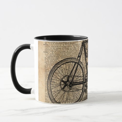 Vintage Tricycle Dictionary Art Bicycle Quote Mug