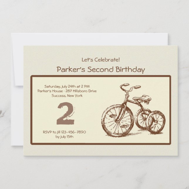 Vintage Tricycle Invitation (Front)