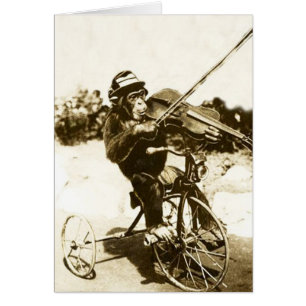 Vintage - Tricycle-Ridng Chimp Violinist,