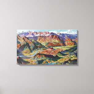 Vintage Trient and the Brenta Dolomites Italy Map Canvas Print